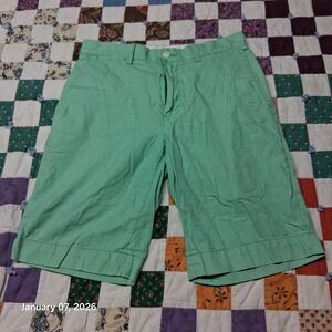 Vintage Polo by Ralph Lauren Prep Shorts Size 29 Green Mini Hounds Tooth 90s Y2K
